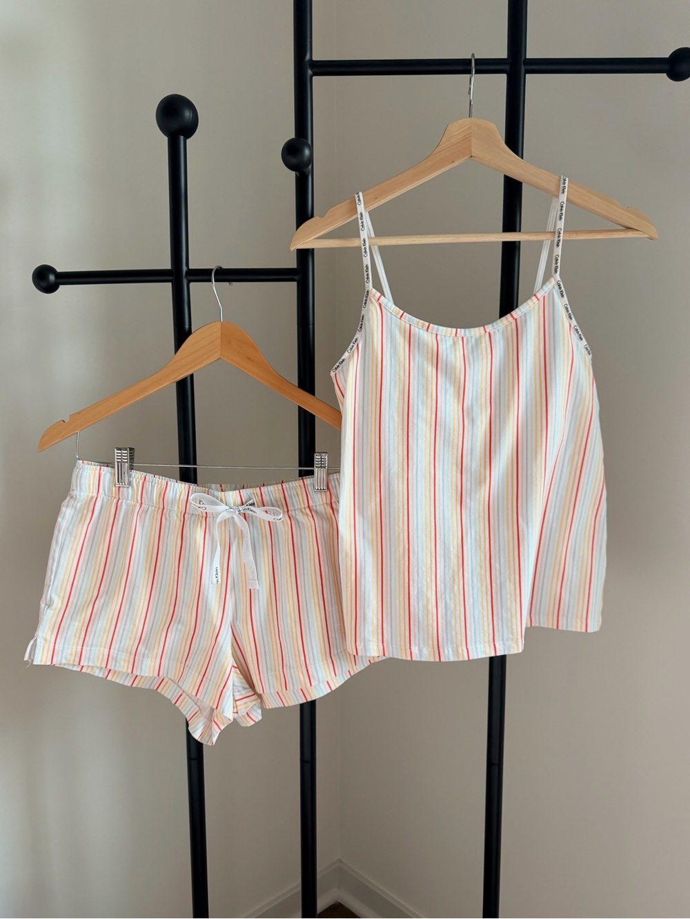 Calvin Klein Sleepwear Women’s Small Striped Cami and Shorts Pajama Set